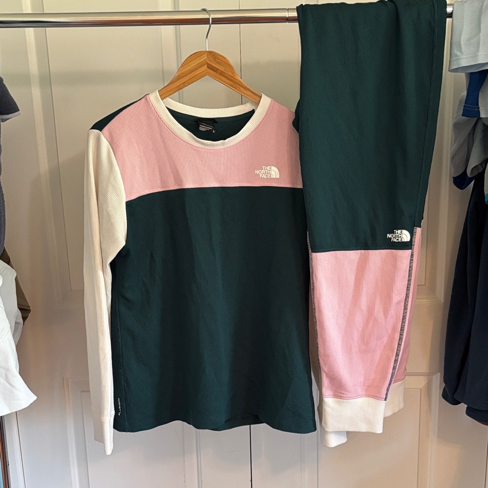 The North Face Pink, Green, and Cream Set